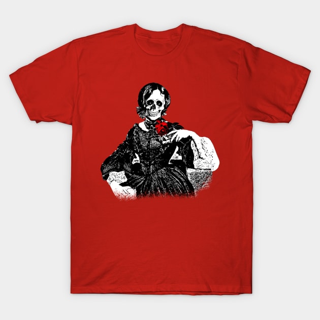 Lady, dark, catrina, skeletons lovers, cool skulls, bones, gothic lady T-Shirt by Collagedream